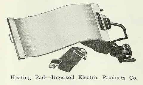Scan of an advertisement for a vintage electric heating pad.
