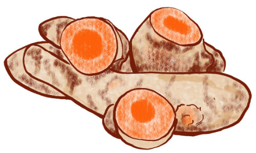 Illustration of ground turmeric root, source of curcumin, that might just actually help delayed-onset muscle soreness.