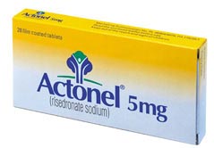 Actonel (risedronate) is one of the more popular bisphosphonate drugs, any of which may cause severe musculoskeletal pain years after first exposure.