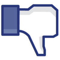 Facebook thumbs up icon, inverted to thumbs down.