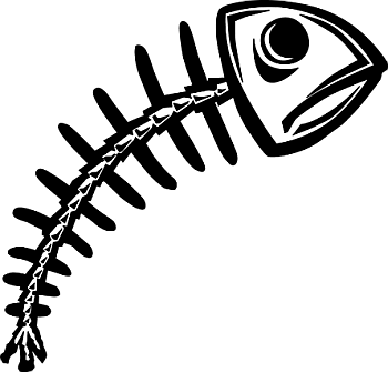 A drawing of fish bones.