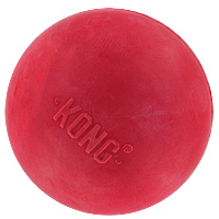 The KONG® brand dog ball is <em>perfect</em> for the bath trick.