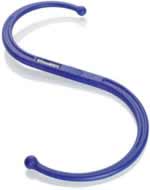 Photograph of an S-shaped purple massage tool about 2 feet long.
